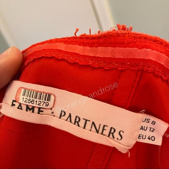 Fame and Partners Red Lace Strapless Maxi Dress Small - Picture 3 of 12